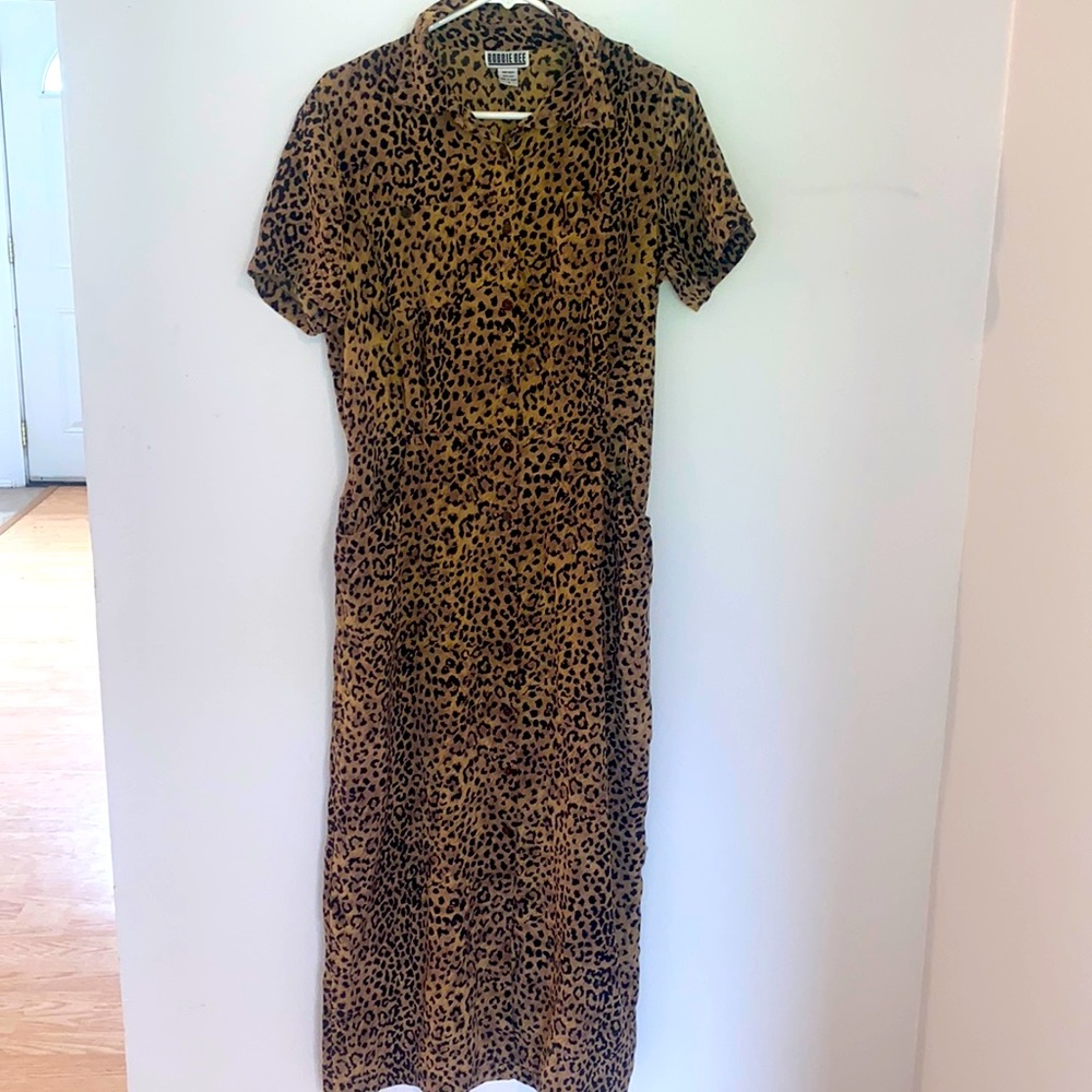 Cheetah/jaguar print Button dress with pockets